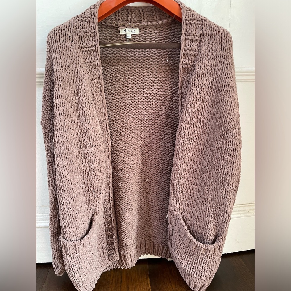 Pinkblush // Mocha Oversized Bubble Sleeve Cardigan